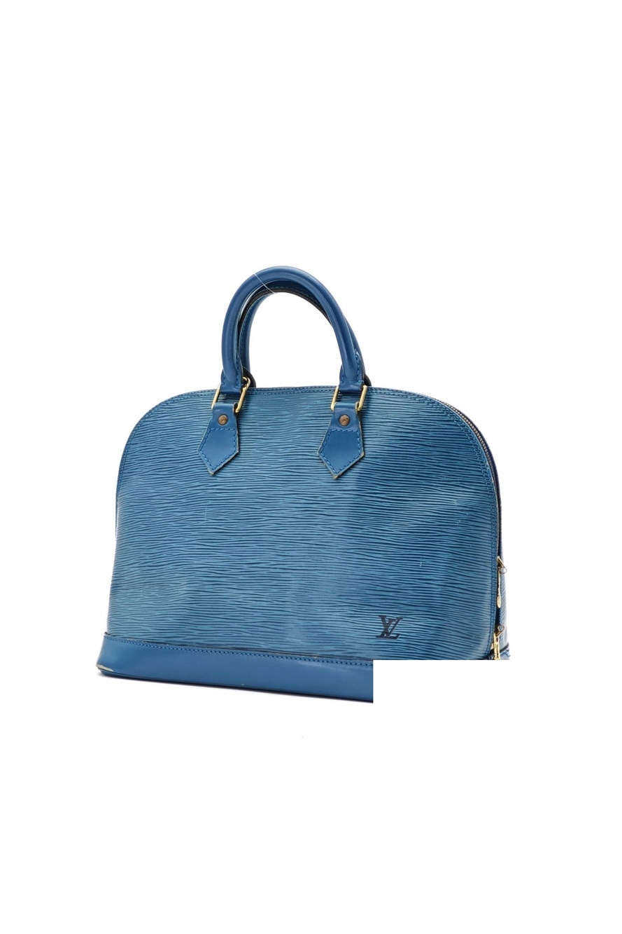 Louis Vuitton Epi Alma Bag Handbag Simple Toledo Blue